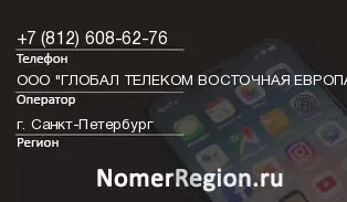 Кто звонил с 8126086276 - регион и оператор